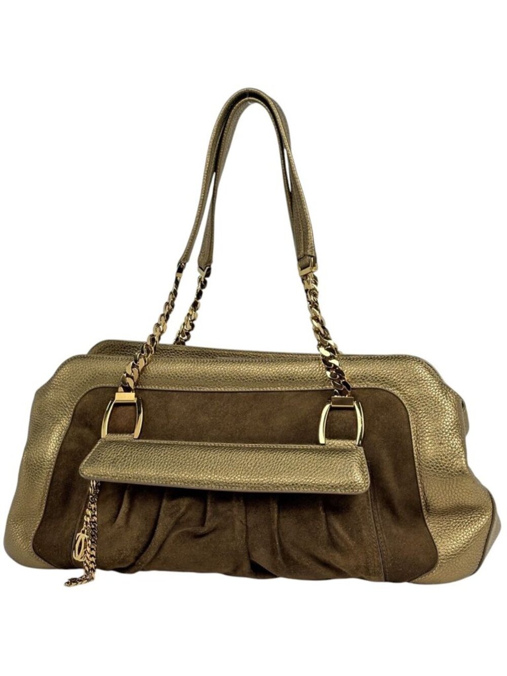 Cartier Shoulder Bag Leather Gold